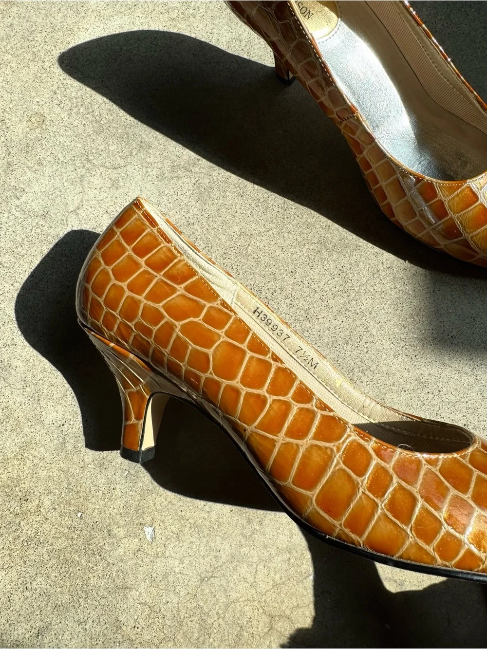 Vintage Ros Hommerson Patent Leather Croc Pumps